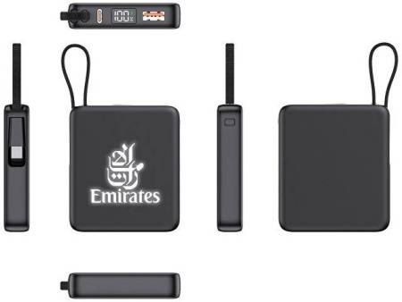 Внешний акуумулятор с подсветкой лого "Nex", 5000 мАч, черный