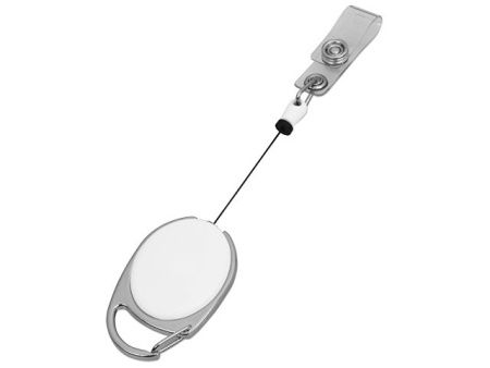 Ретрактор с клипом, белый/серебристый