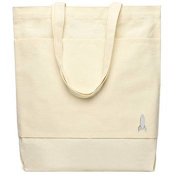 Сумка для покупок JETTA 325 г/м² с шильдом - ракета, натуральный