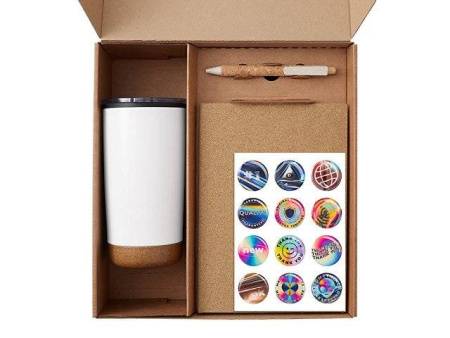 Подарочный набор из пробки с блокнотом, ручкой и термокружкой