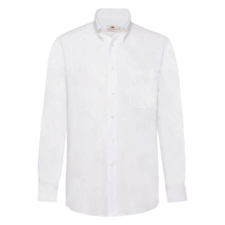 Рубашка "Long Sleeve Oxford Shirt", белый_S, 70% х/б, 30% п/э