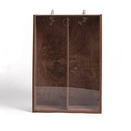 Ящик подарочный для вина WINOTERRA с ручкой, дерево, акрил, 36 х 24,5 х 11 см