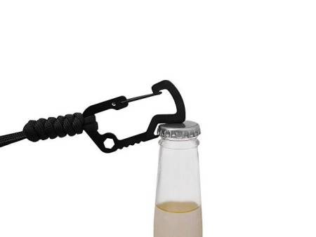 Брелок-шнурок "Spanner" с карабином с открывашкой для бутылок и ключом-шестигранником, черный