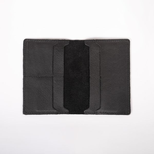 Обложка для паспорта кожаная черная