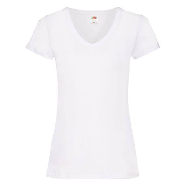Футболка "Lady-Fit V-Neck T", белый_XS, 95% х/б, 5% эластан