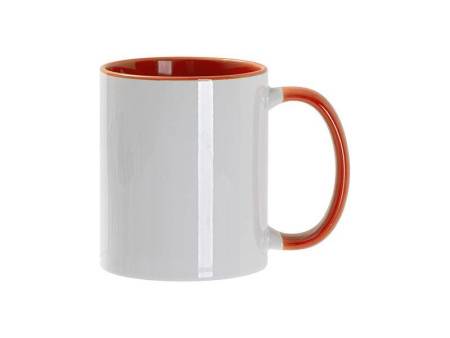 Кружка для сублимации, 330 мл, d=82 мм, стандарт А, белая, желтая внутри