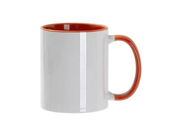 Кружка для сублимации, 330 мл, d=82 мм, стандарт А, белая, желтая внутри