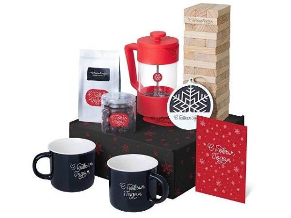Подарочный набор «Re:Together» с френчпрессом, кружками и дженгой