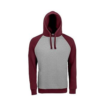 Толстовка "Seattle", серый/бордовый_3XL, 80% х/б, 20% п/э, 280м/г2 Толстовка "Seattle", серый/бордовый_3XL, 80% х/б, 20% п/э, 280м/г2