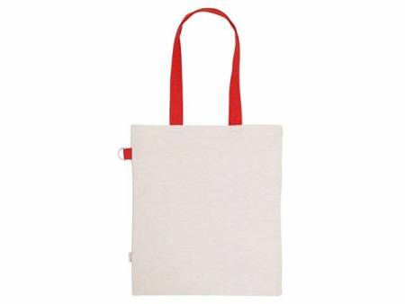 Сумка для покупокTopiс из переработанных материалов с наружным цветным карманом, красный