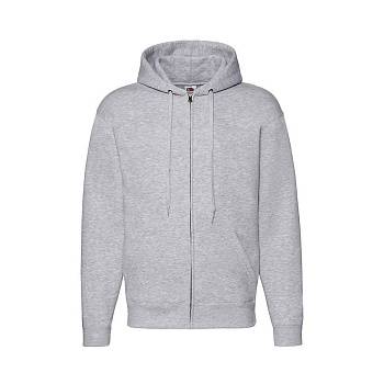 Толстовка мужская "PREMIUM HOODED SWEAT JACKET", серый меланж_S, 70% х/б, 30% п/э, 260 г/м2