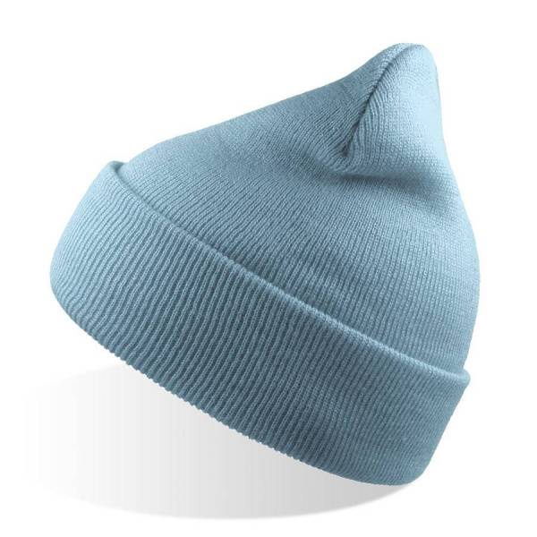 Шапка вязаная  двойная "Wind", с отворотом_бежевый