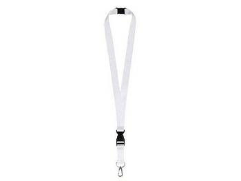 Ланъярд 2 см под сублимацию с карабином, межуровневым замком и замком обрыва, серебристый