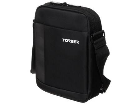 Сумка кросс-боди TORBER, черный, нейлон, 21,5 х 17 х 6 см