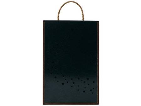 Подарочная коробка из фанеры Constellation 330х220х100 мм, фанера 6 мм, крышка на выдвижных пазах черная ЛХДФ 3 мм, бечевка