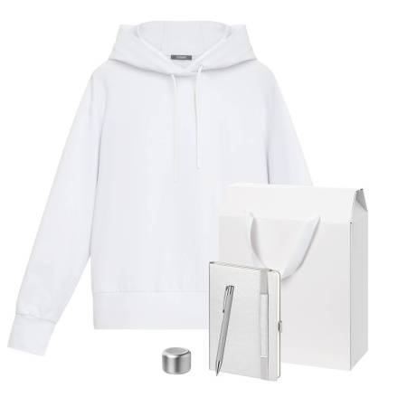 Набор с одеждой ALEX (худи, колонка, ежедневник, ручка), серебряный