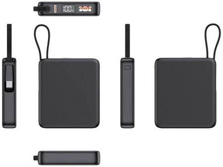 Внешний акуумулятор с подсветкой лого "Nex", 5000 мАч, черный