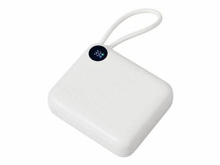 Внешний аккумулятор со встроенным кабелем «Liri», QC/PD, 10000 мАч