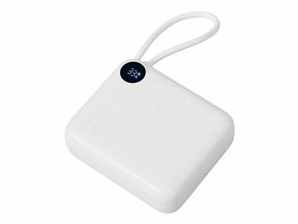 Внешний аккумулятор со встроенным кабелем «Liri», QC/PD, 10000 мАч