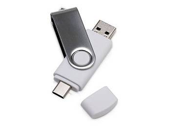 USB3.0/USB Type-C флешка на 32 Гб «Квебек C», белый USB3.0/USB Type-C флешка на 32 Гб «Квебек C», белый