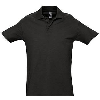 Рубашка поло мужская SPRING II,черный,4XL,100% хлопок, 210/м2 Рубашка поло мужская SPRING II,черный,4XL,100% хлопок, 210/м2