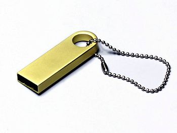 USB 2.0-флешка на 128 Гб с мини чипом и круглым отверстием, золотистый USB 2.0-флешка на 128 Гб с мини чипом и круглым отверстием, золотистый