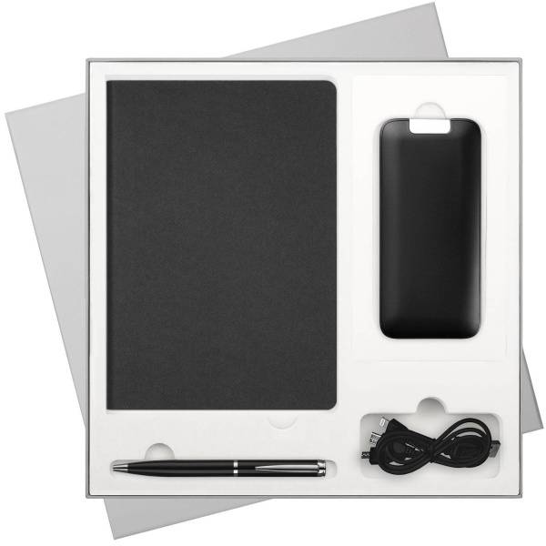 Подарочный набор Moon river, черный (ежедневник, ручка