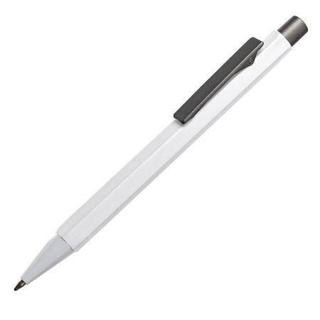 Ручка шариковая SCALEN, белый/темно-серый, металл