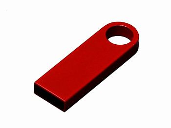 USB 2.0-флешка на 16 Гб с мини чипом и круглым отверстием, красный USB 2.0-флешка на 16 Гб с мини чипом и круглым отверстием, красный
