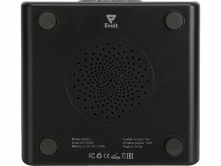 Беспроводная колонка с часами и функцией беспроводной зарядки «Sentry», черный