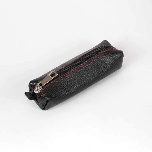 Ключница кожаная черная