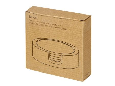 Набор костеров из пробки на подставке из пробки "Krock"