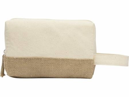 Косметичка "Jute" с ручкой из хлопка и джута, натуральный