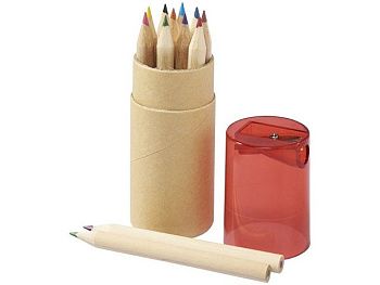 Набор карандашей "Cartoon" 12 единиц, натуральный/красный