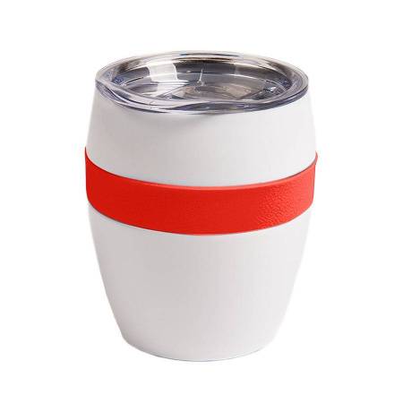 Термокружка LINE, белый/голубой, сталь