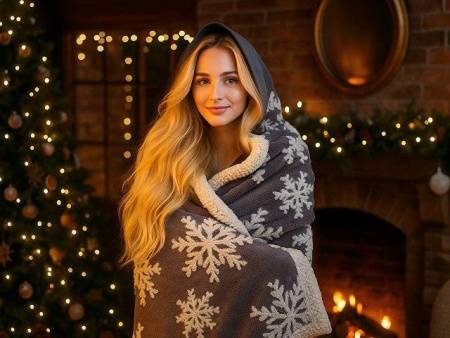 Плед Snowflake новогодний