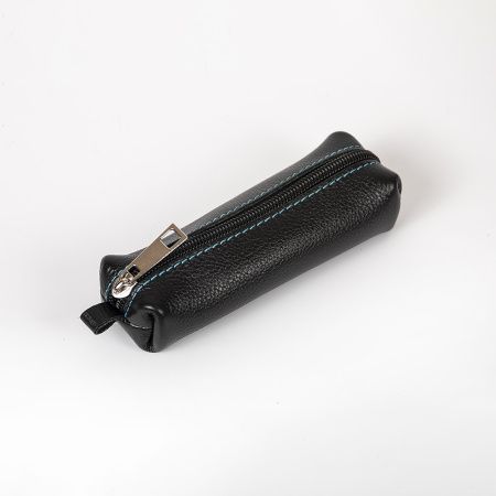 Ключница кожаная черная