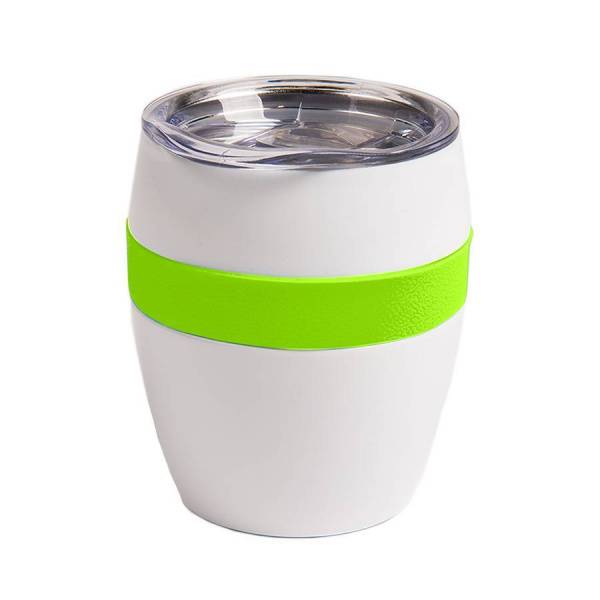 Термокружка LINE, белый/голубой, сталь