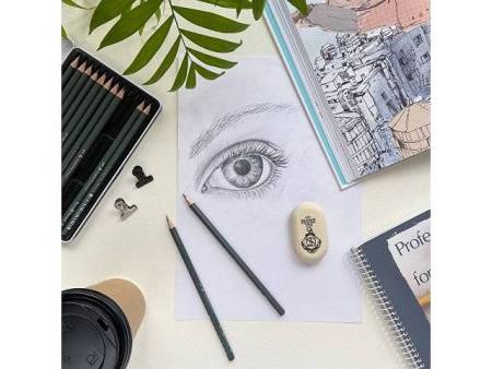 Набор чернографитовых карандашей  "Sketch & Art" ,12 шт. 2h-9b, металлическая коробка с ложементом