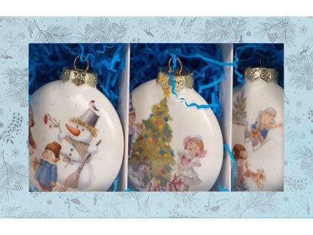 Набор новогодних шаров, 3 шт.