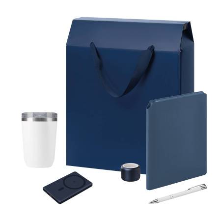 Подарочный набор Welcome Pack Premium, серебряный (термокружка, колонка, ежедневник, ручка, ЗУ